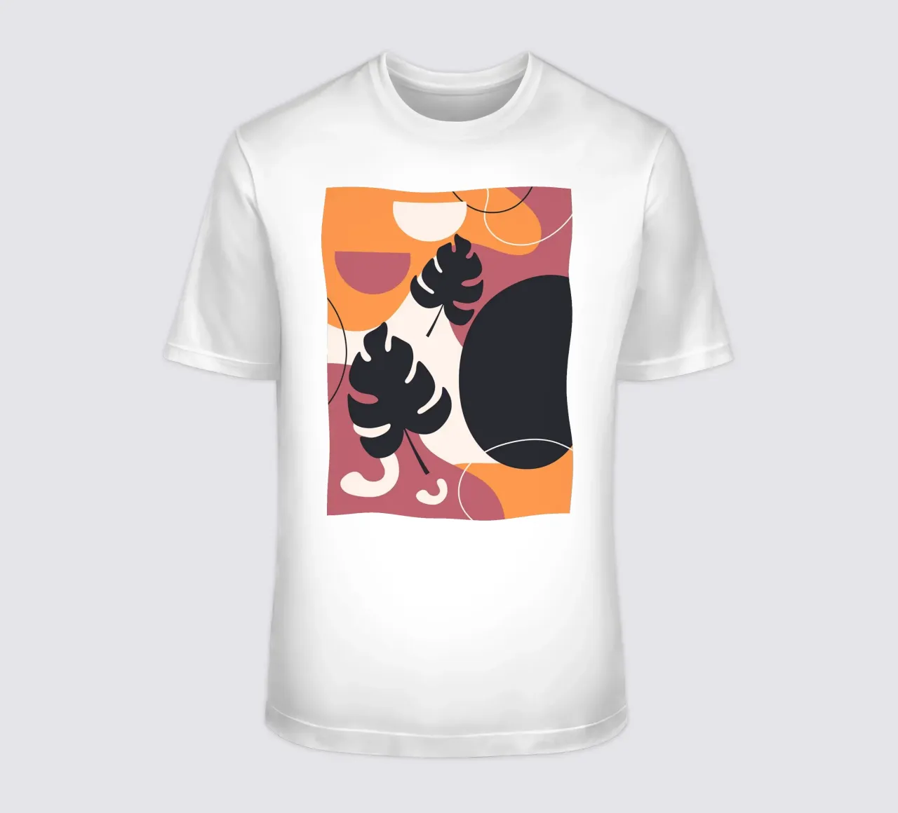 Forme di foglie di Monstera nera t-shirt da BasicShopByBell