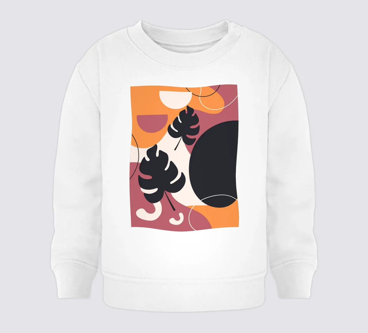 Forme di foglie di Monstera nera felpa neonato da BasicShopByBell