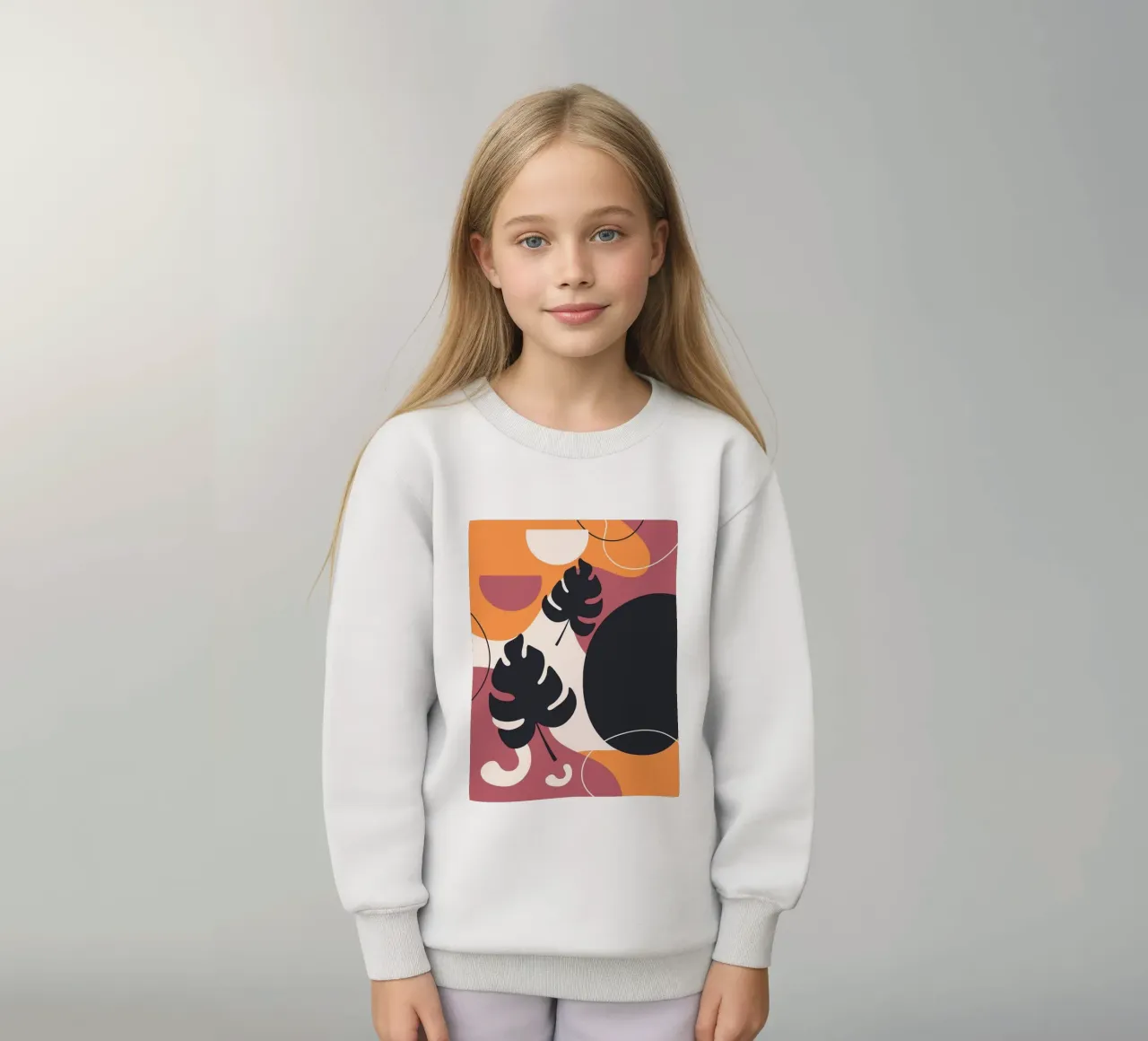 Forme di foglie di Monstera nera felpa bambino da BasicShopByBell