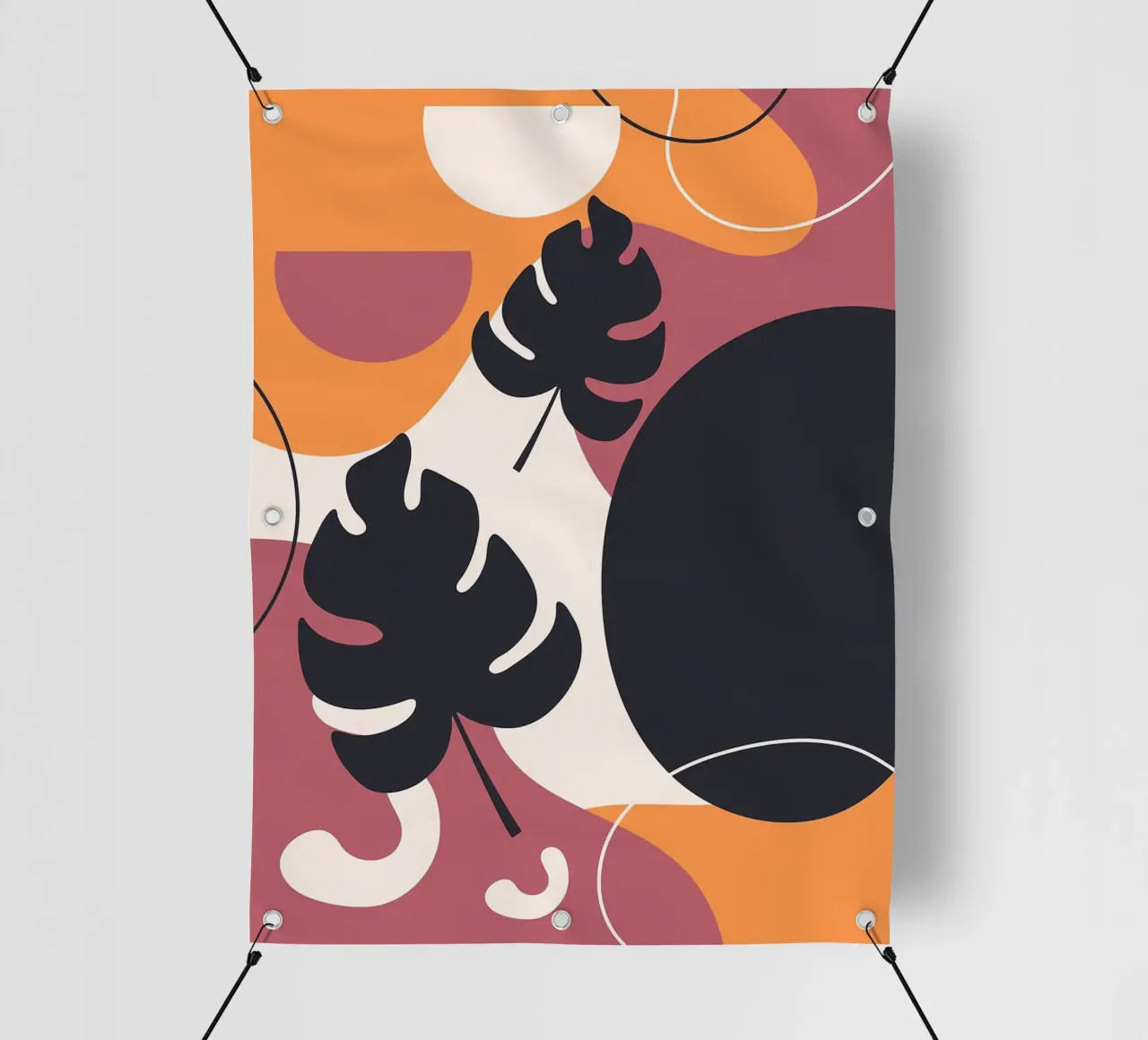 Forme di foglie di Monstera nera telo in pvc da BasicShopByBell