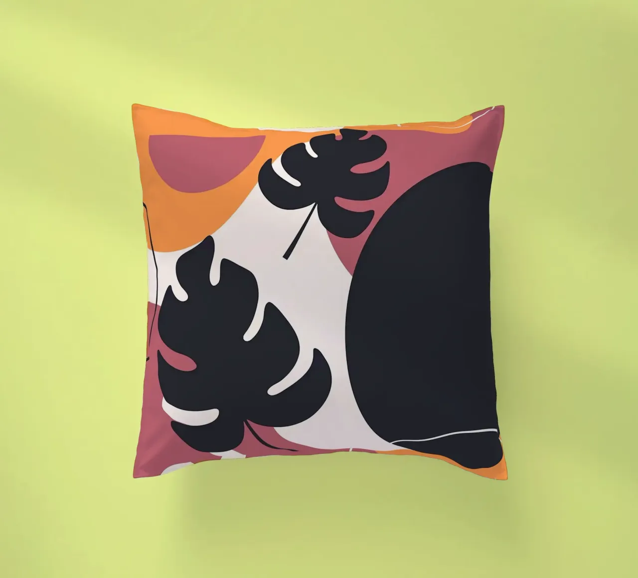 Forme di foglie di Monstera nera cuscino da BasicShopByBell