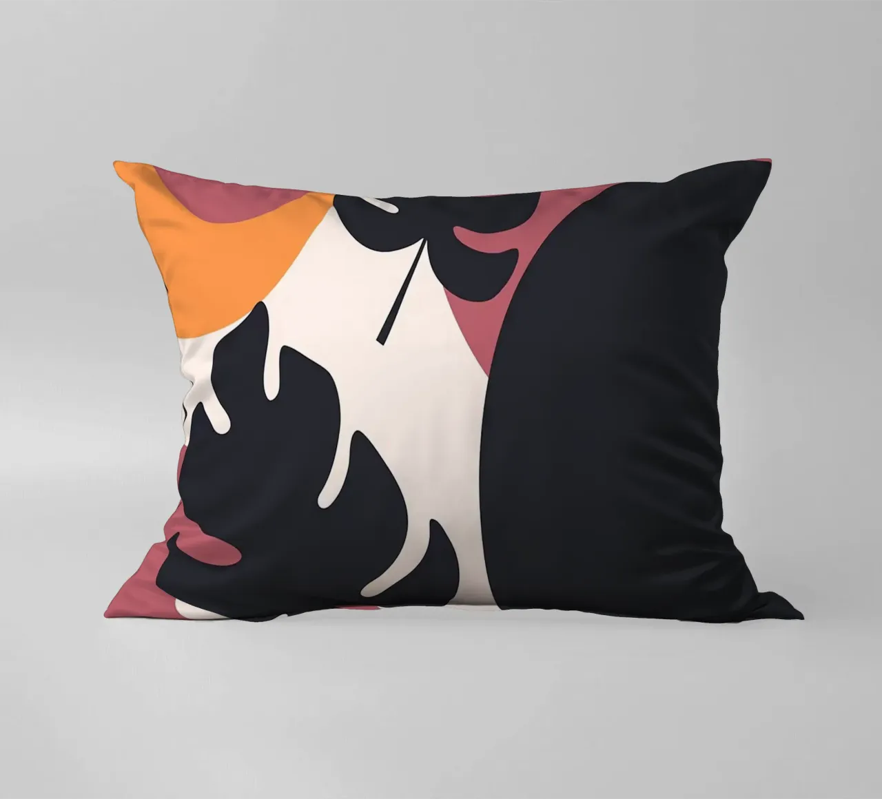 Forme di foglie di Monstera nera cuscino da BasicShopByBell