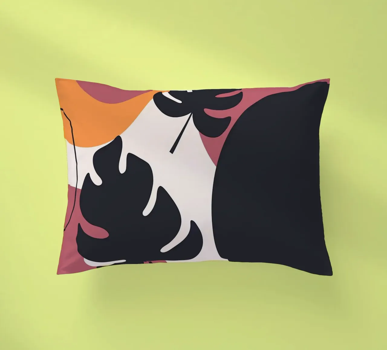 Forme di foglie di Monstera nera cuscino da BasicShopByBell