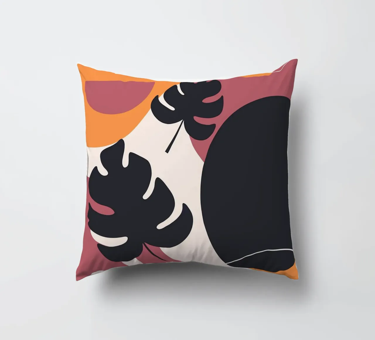 Forme di foglie di Monstera nera cuscino da BasicShopByBell