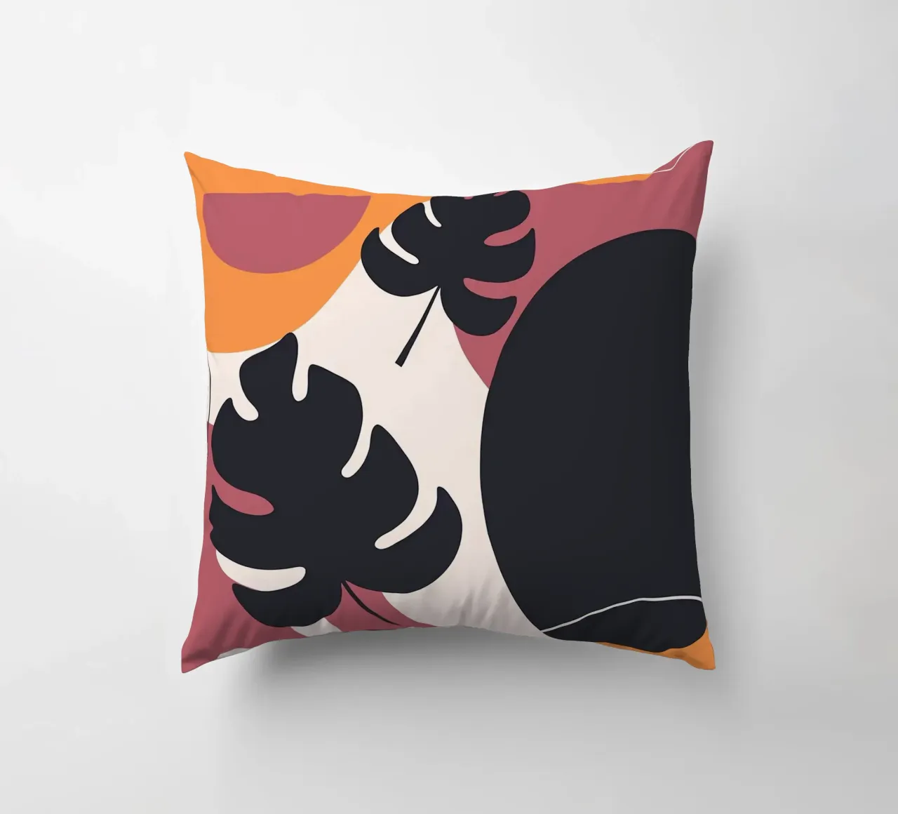 Forme di foglie di Monstera nera cuscino da BasicShopByBell