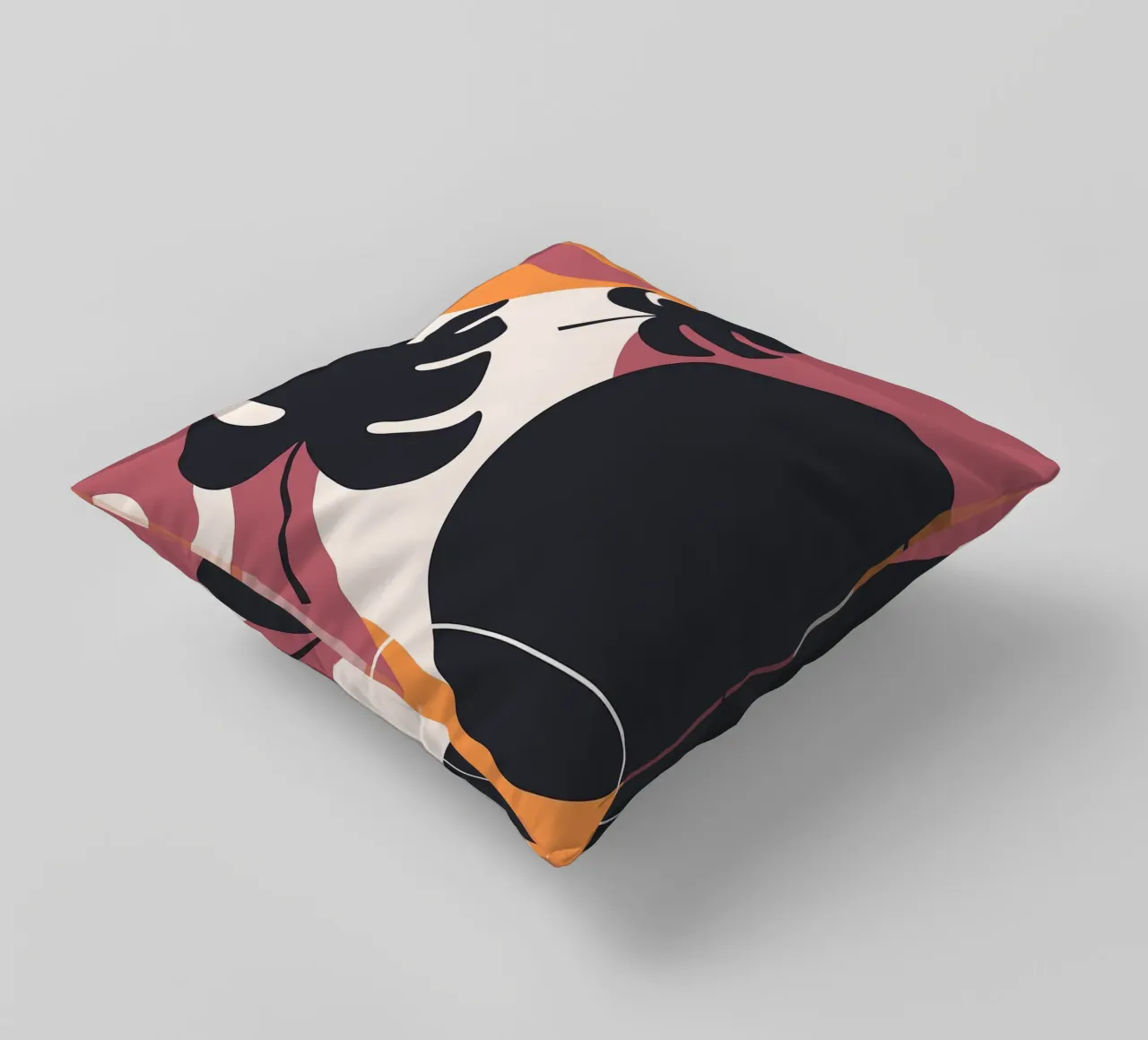 Forme di foglie di Monstera nera cuscino da BasicShopByBell