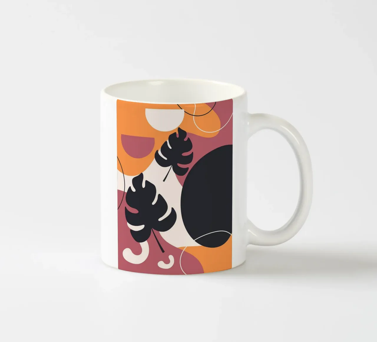 Forme di foglie di Monstera nera tazza in ceramica da BasicShopByBell