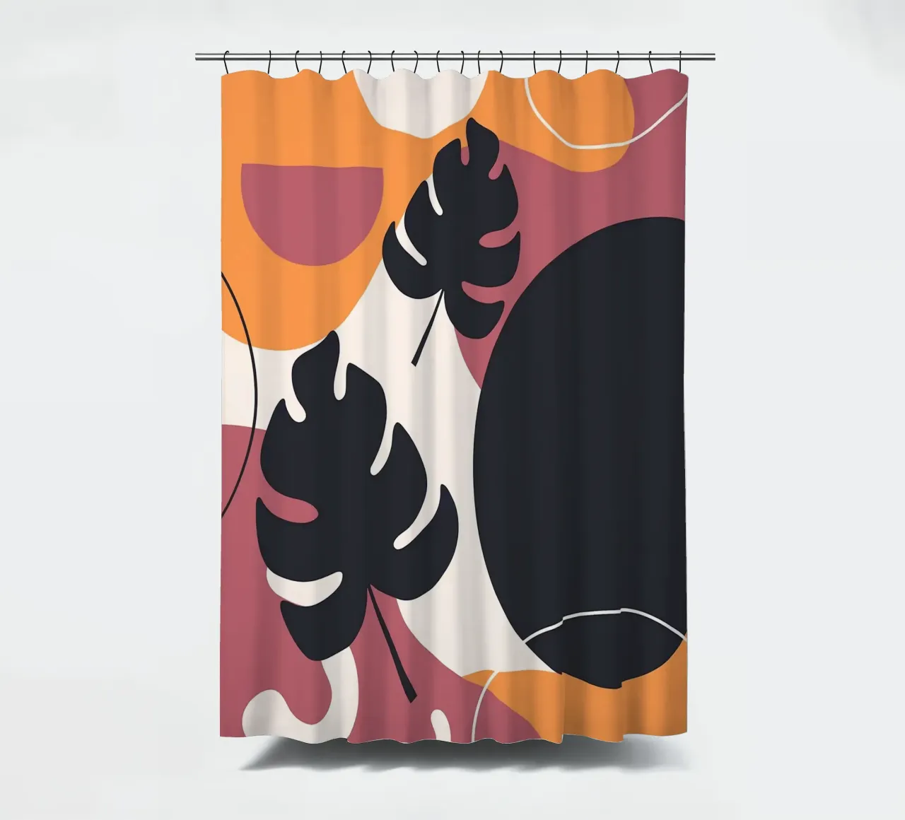 Forme di foglie di Monstera nera tenda da doccia da BasicShopByBell