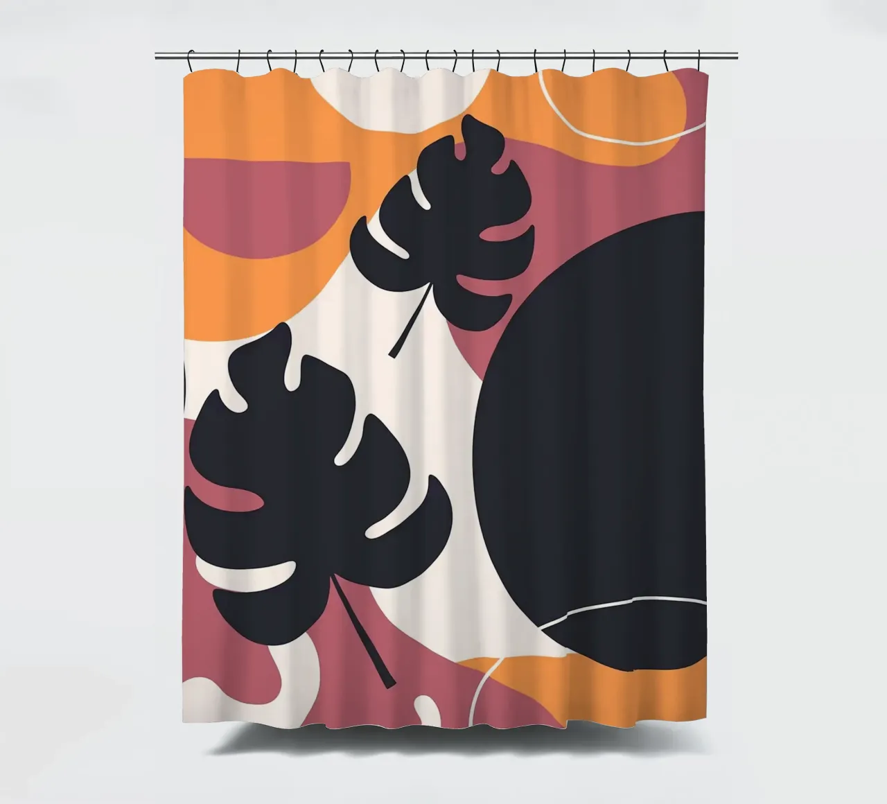 Forme di foglie di Monstera nera tenda da doccia da BasicShopByBell