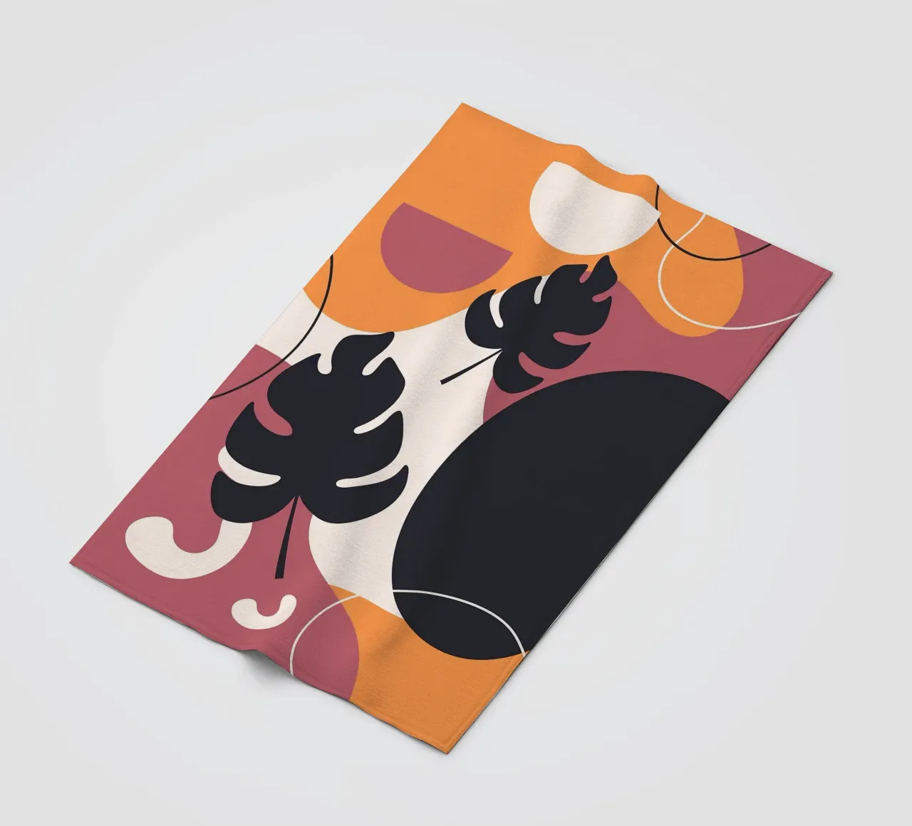 Forme di foglie di Monstera nera coperta in pile da BasicShopByBell