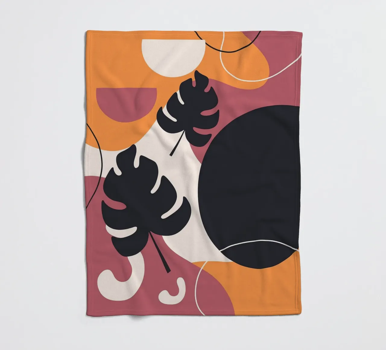 Forme di foglie di Monstera nera coperta in pile da BasicShopByBell