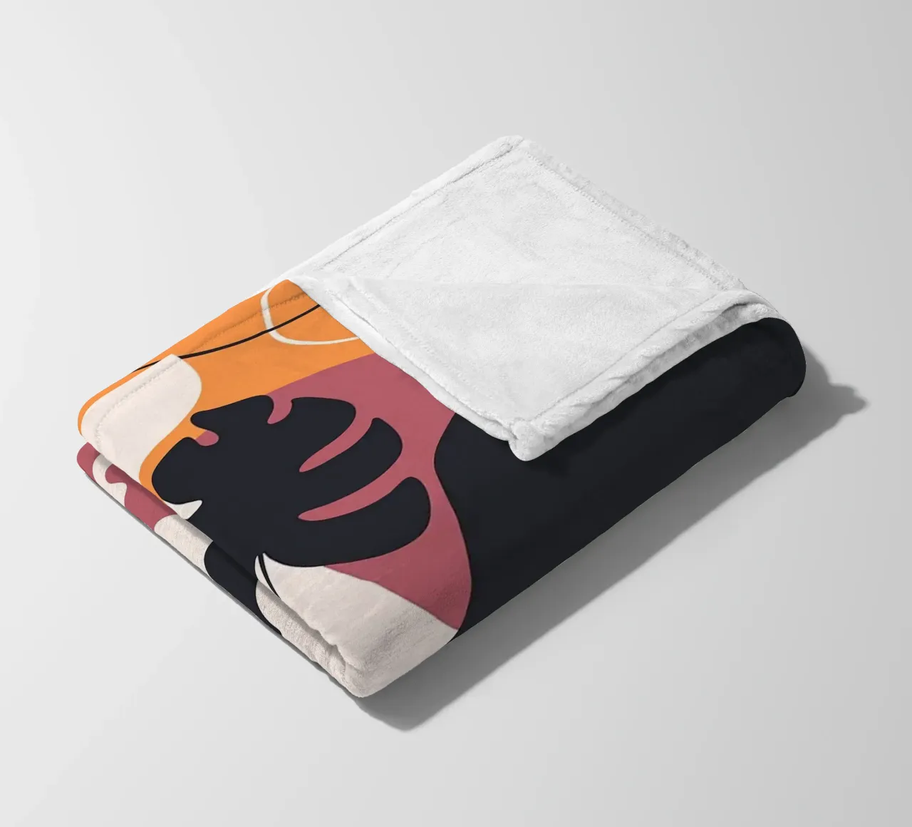 Forme di foglie di Monstera nera coperta in pile da BasicShopByBell