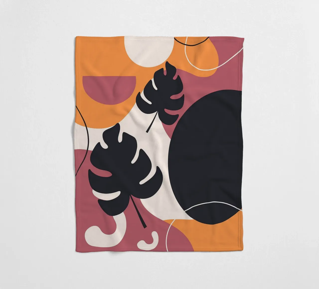 Forme di foglie di Monstera nera coperta in pile da BasicShopByBell