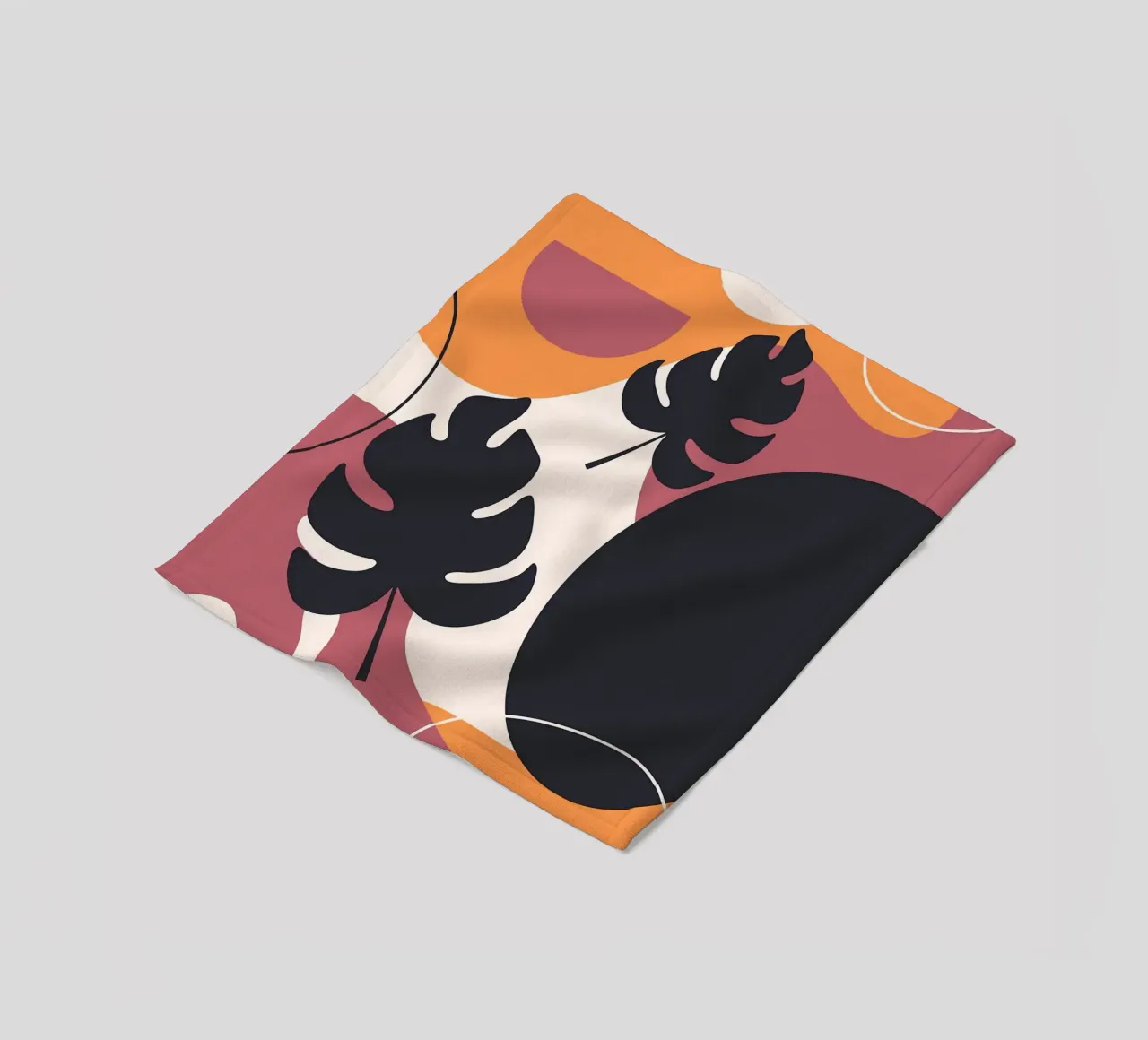 Forme di foglie di Monstera nera coperta in pile da BasicShopByBell