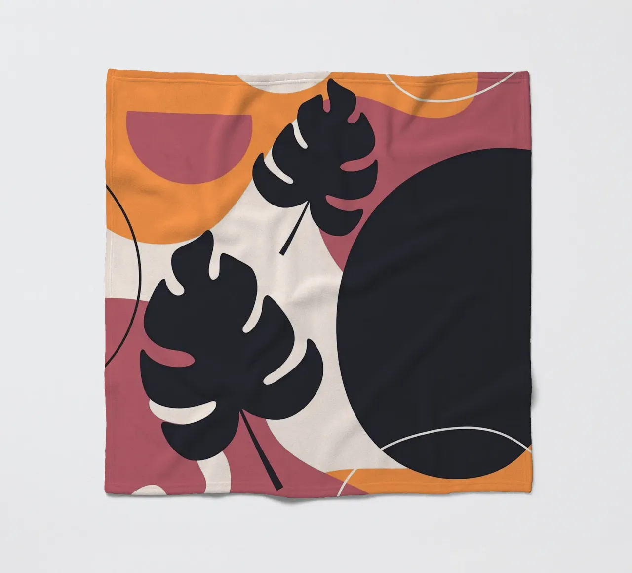 Forme di foglie di Monstera nera coperta in pile da BasicShopByBell