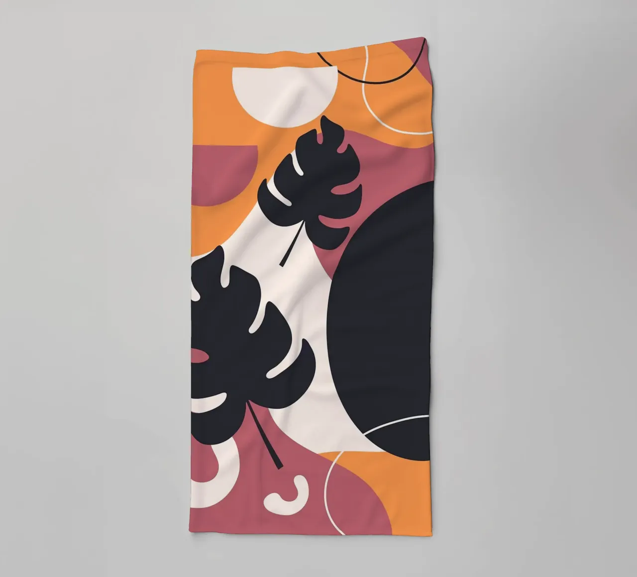 Forme di foglie di Monstera nera asciugamano da bagno da BasicShopByBell