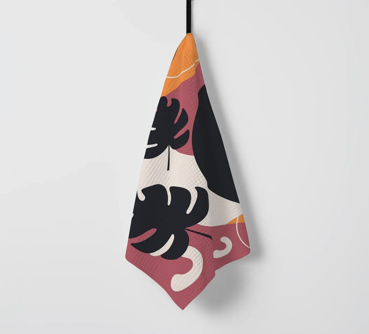 Forme di foglie di Monstera nera canovaccio da cucina da BasicShopByBell