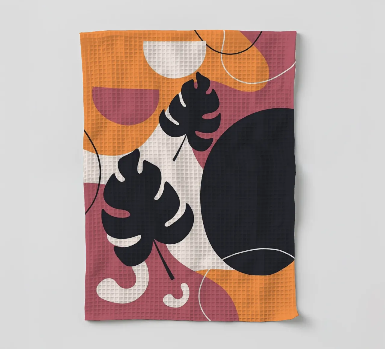 Forme di foglie di Monstera nera canovaccio da cucina da BasicShopByBell
