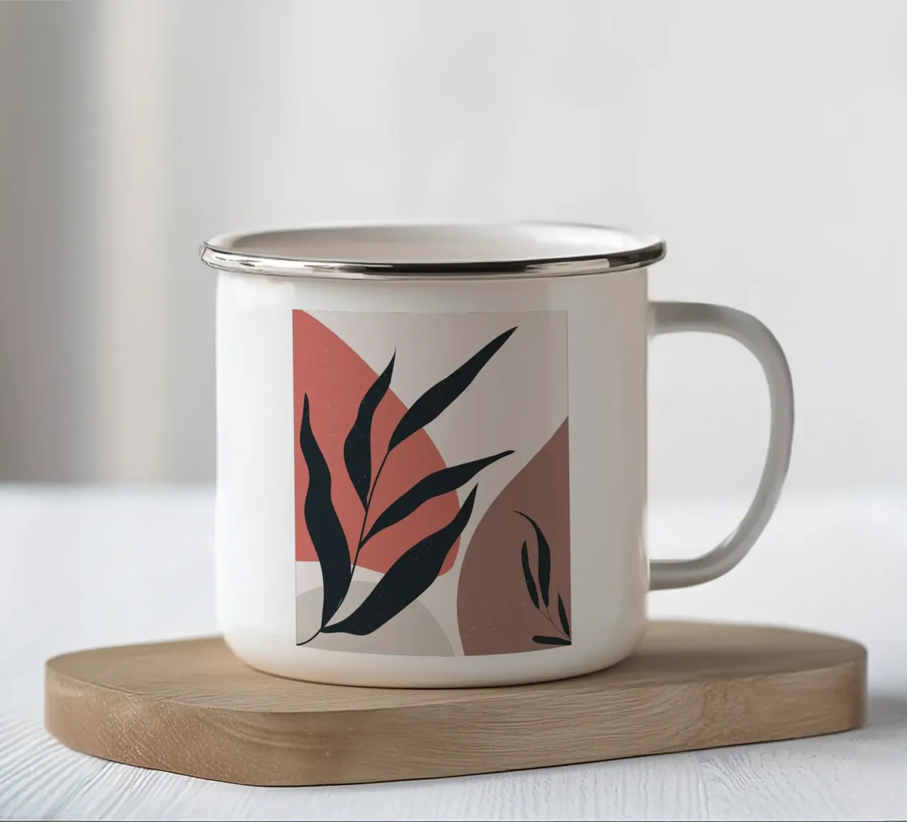 Arte bohémien con foglie floreali tazza in smalto da BasicShopByBell