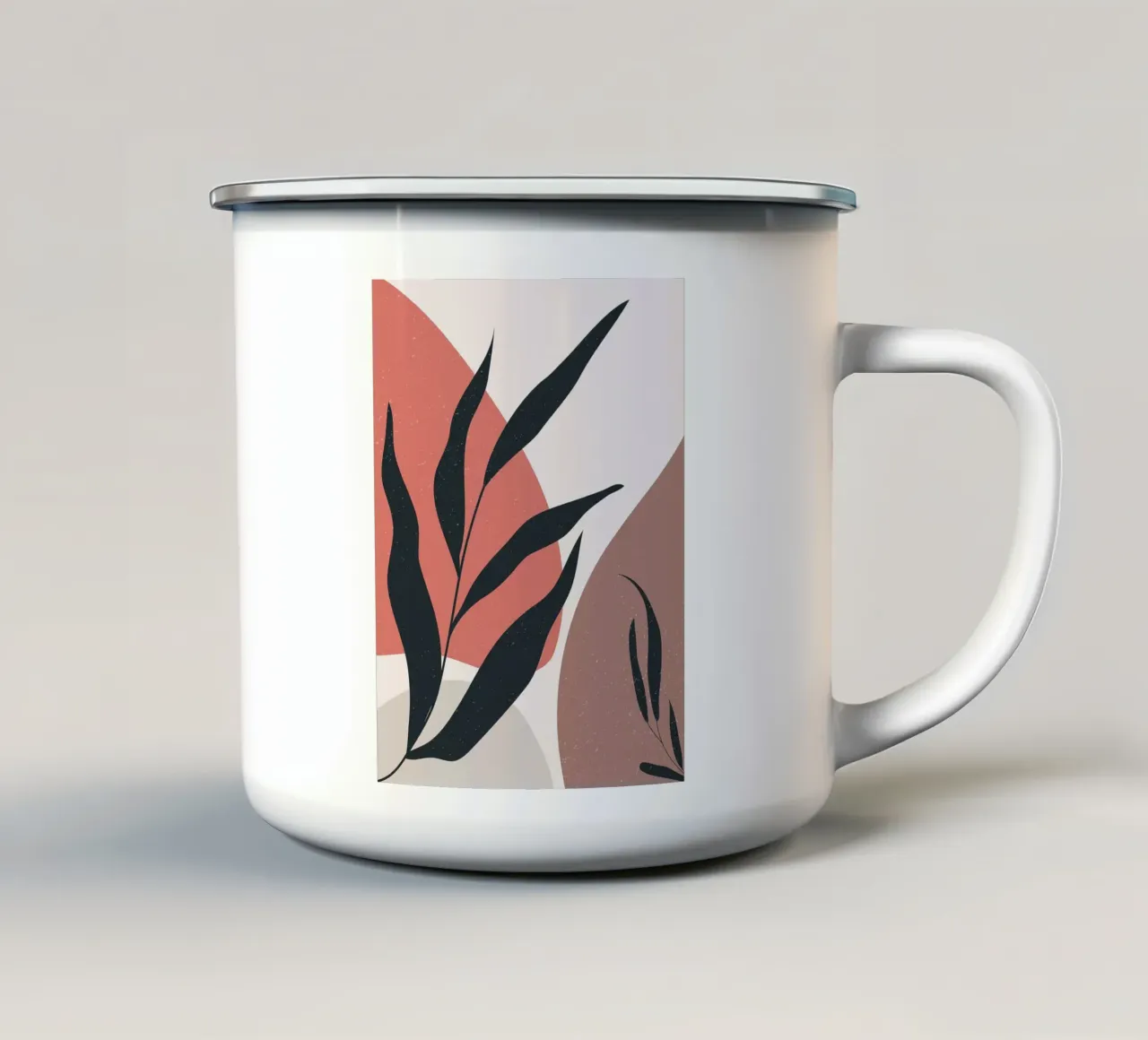 Arte bohémien con foglie floreali tazza in smalto da BasicShopByBell