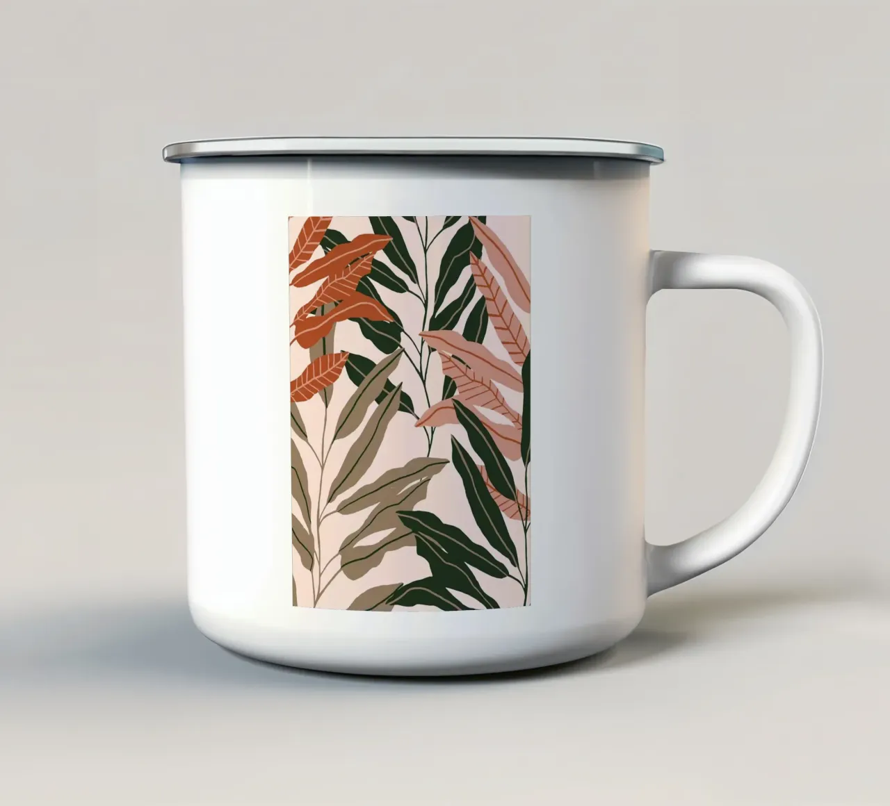 Foglie di foresta verde giungla tazza in smalto da BasicShopByBell