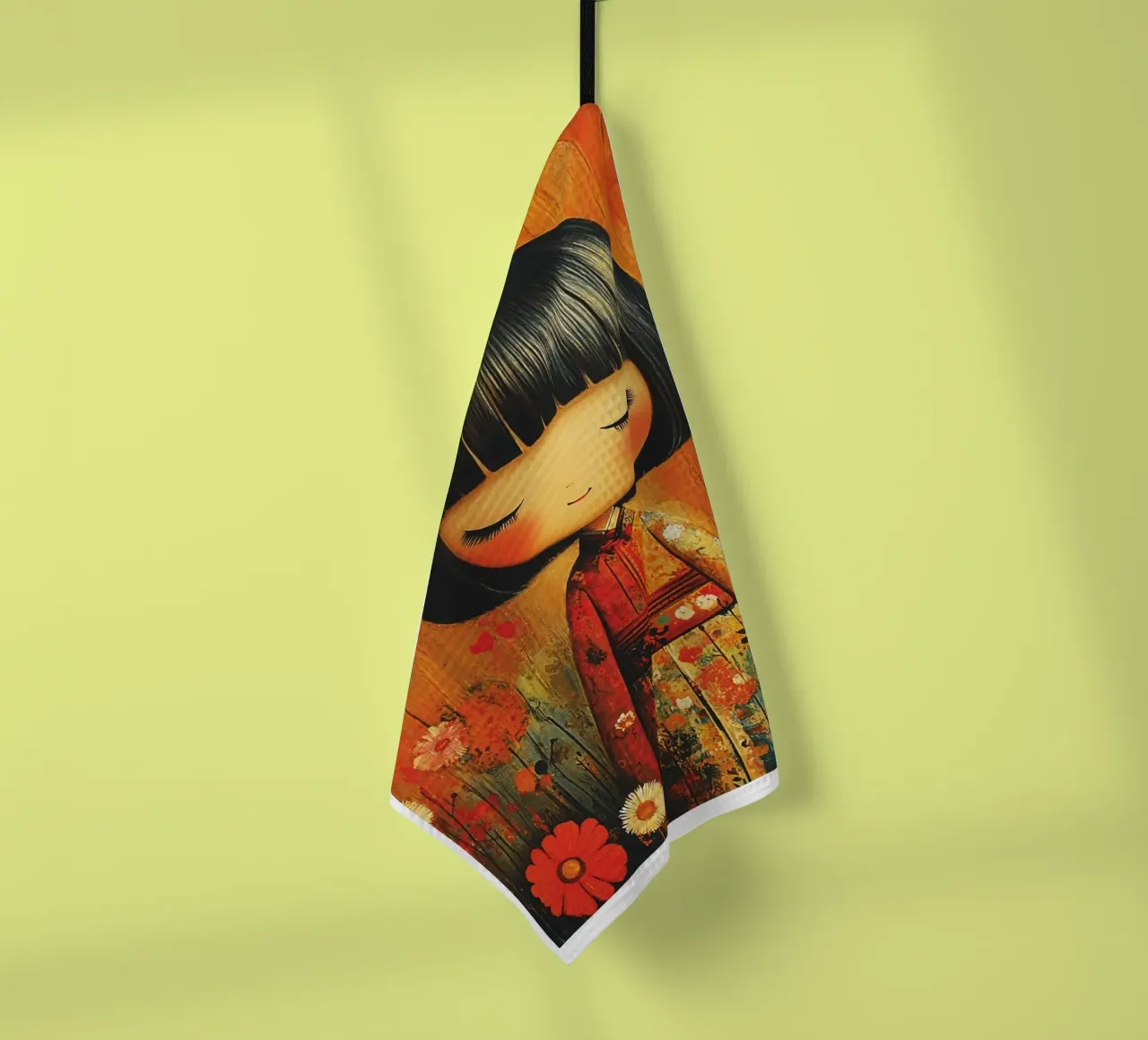 Kokeshi piccola canovaccio da cucina da Puschkinowa