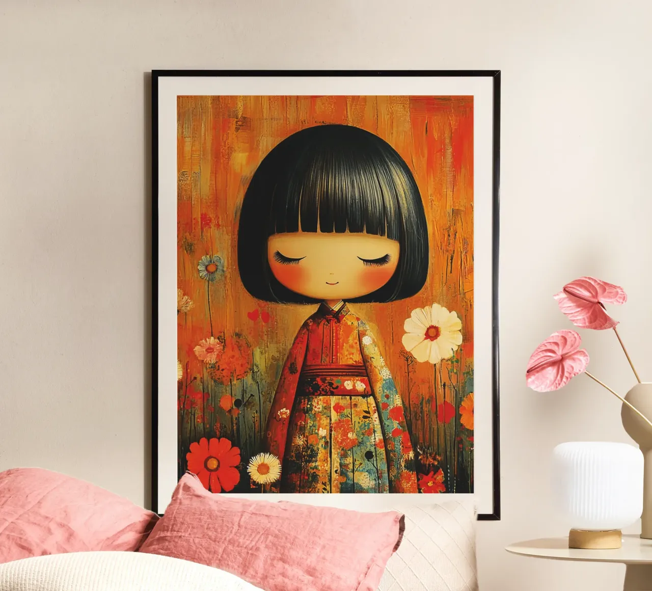 Kokeshi piccola carta hahnemühle da Puschkinowa