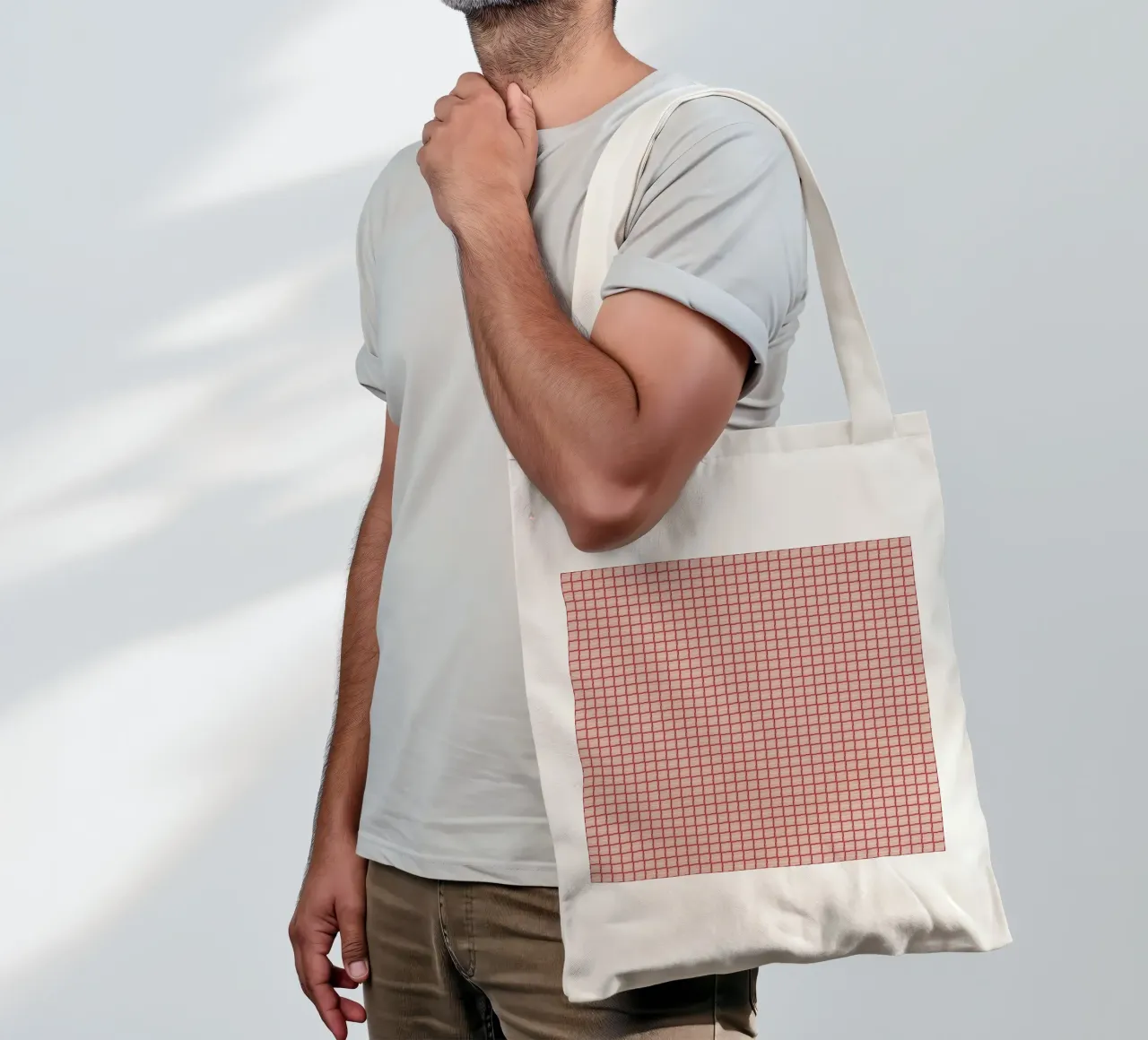 Modello di mattone rosso ripetuto borsa in juta da Life of Pie