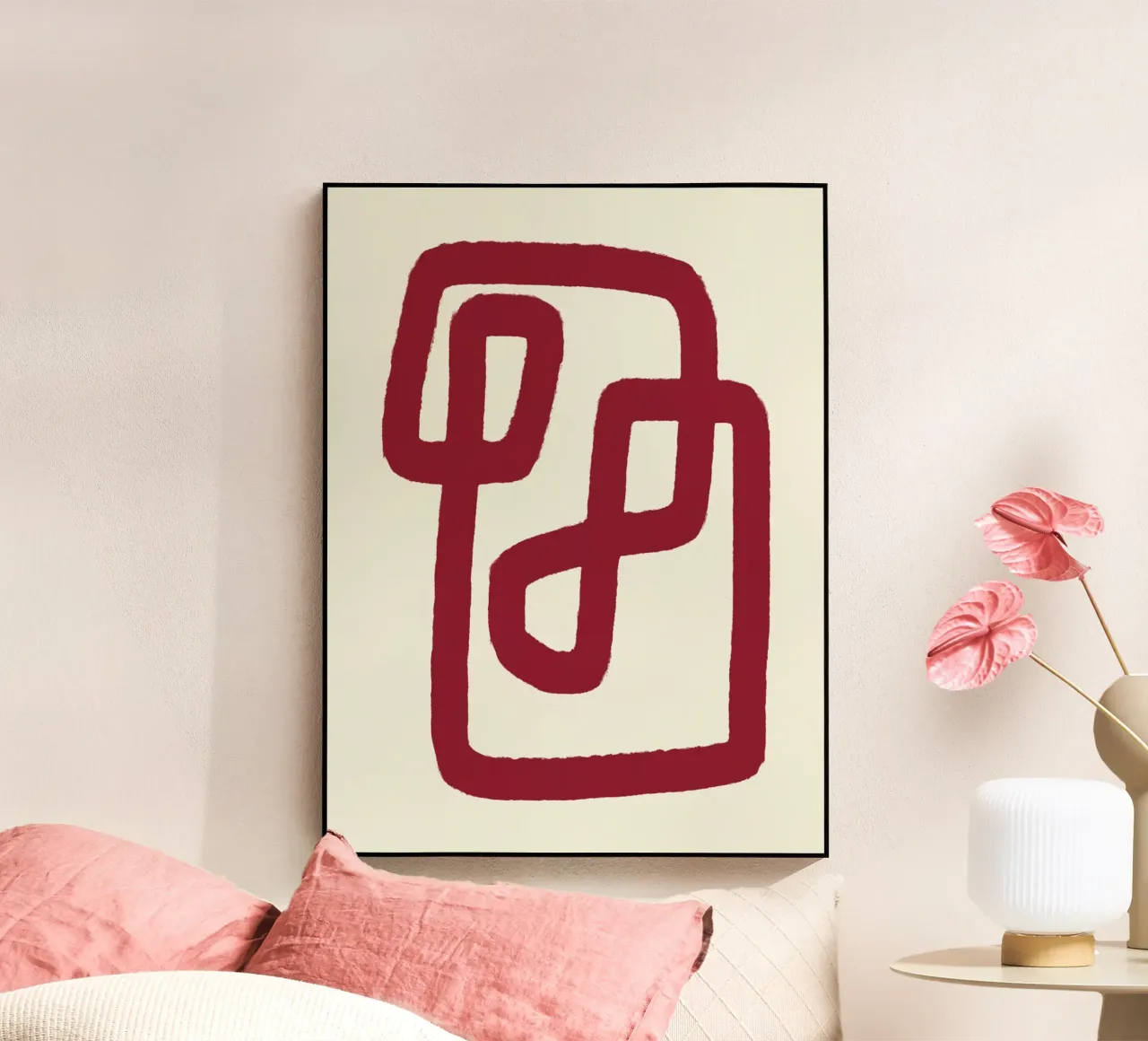 Linea rossa astratta di design 02 plexiglass da Life of Pie