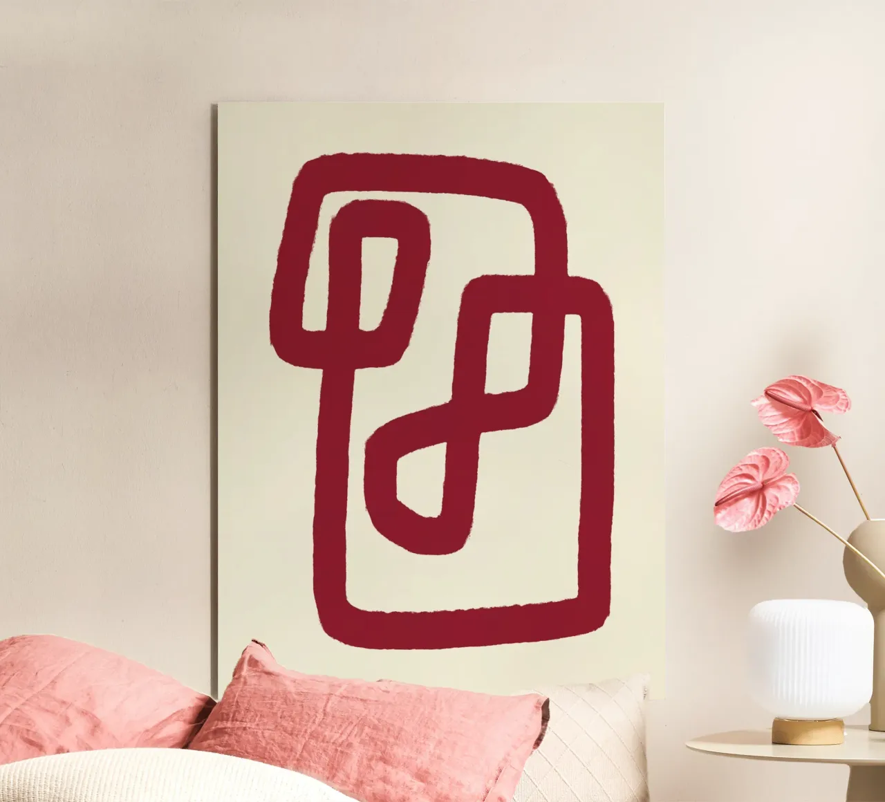 Abstrakte rote Linie Design 02 Alu-Dibond von Life of Pie