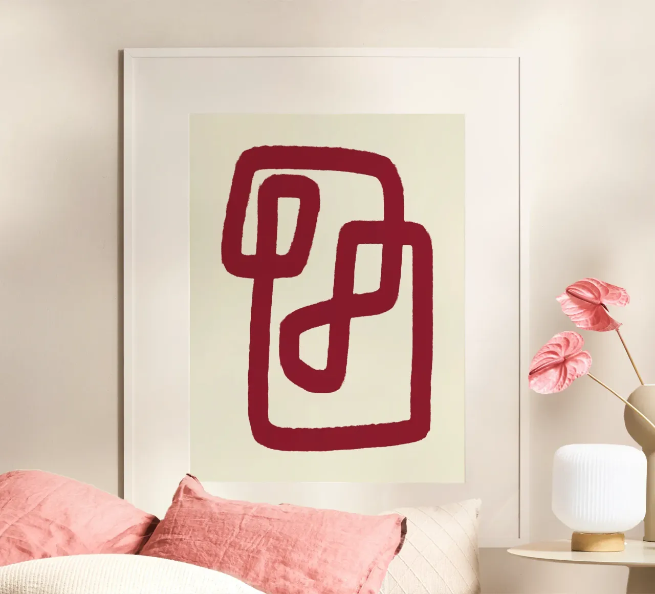 Ligne rouge abstraite 02 hahnemühle de Life of Pie