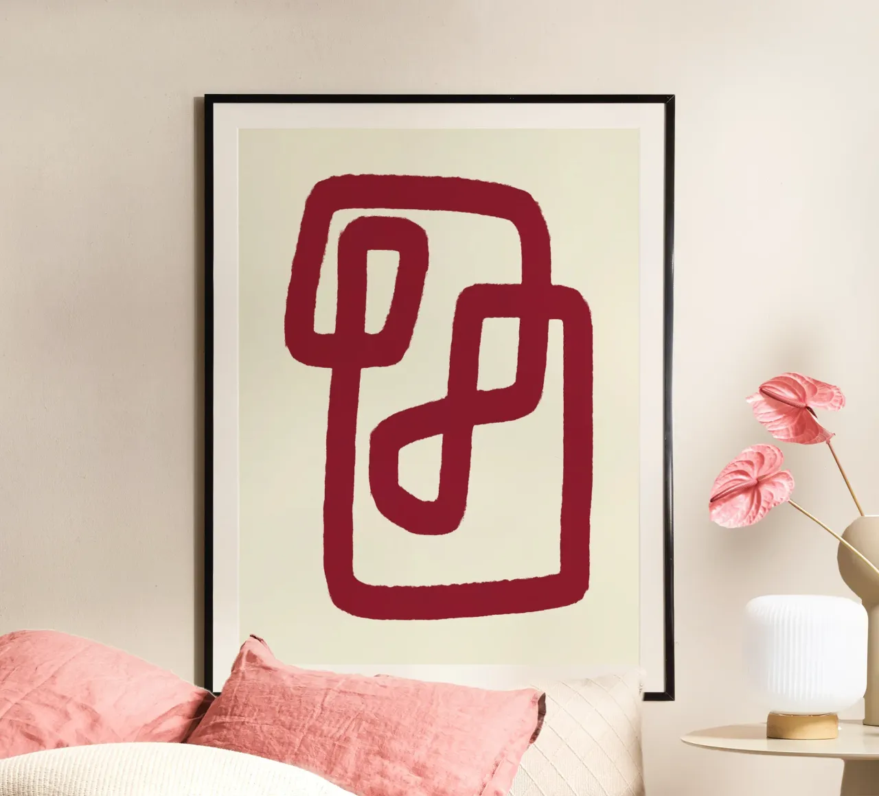 Ligne rouge abstraite 02 hahnemühle de Life of Pie