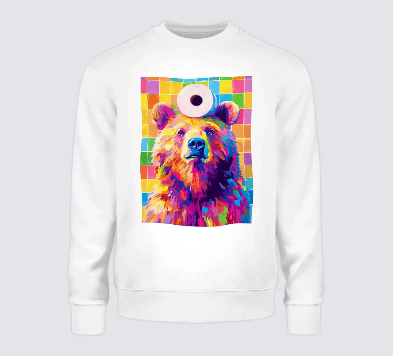 Orso colorato con rotolo di carta igienica felpa da JoyWalkerShop