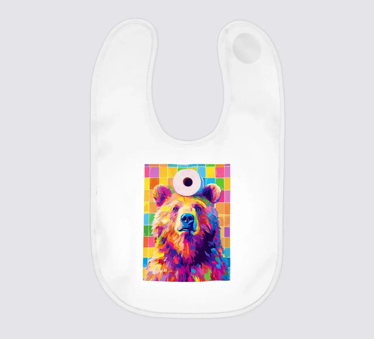 Orso colorato con rotolo di carta igienica bavaglino da JoyWalkerShop