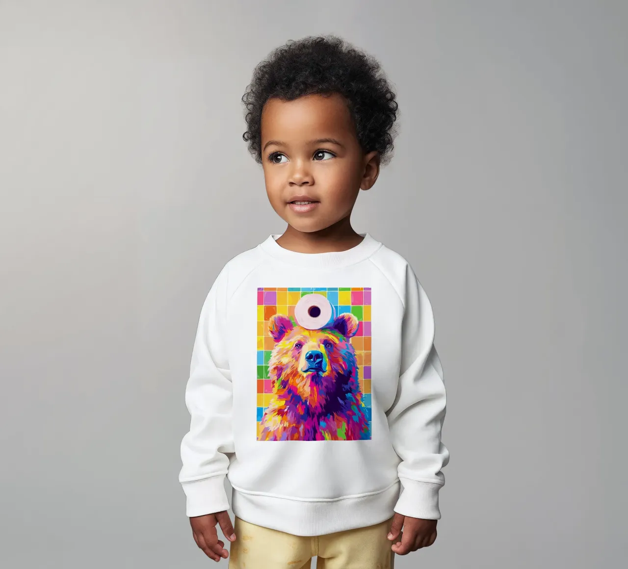 Orso colorato con rotolo di carta igienica felpa neonato da JoyWalkerShop