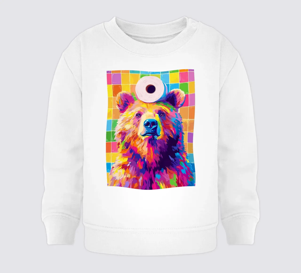 Orso colorato con rotolo di carta igienica felpa neonato da JoyWalkerShop