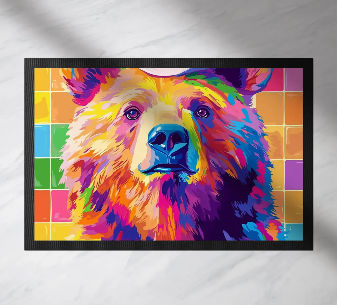 Orso colorato con rotolo di carta igienica zerbino da JoyWalkerShop