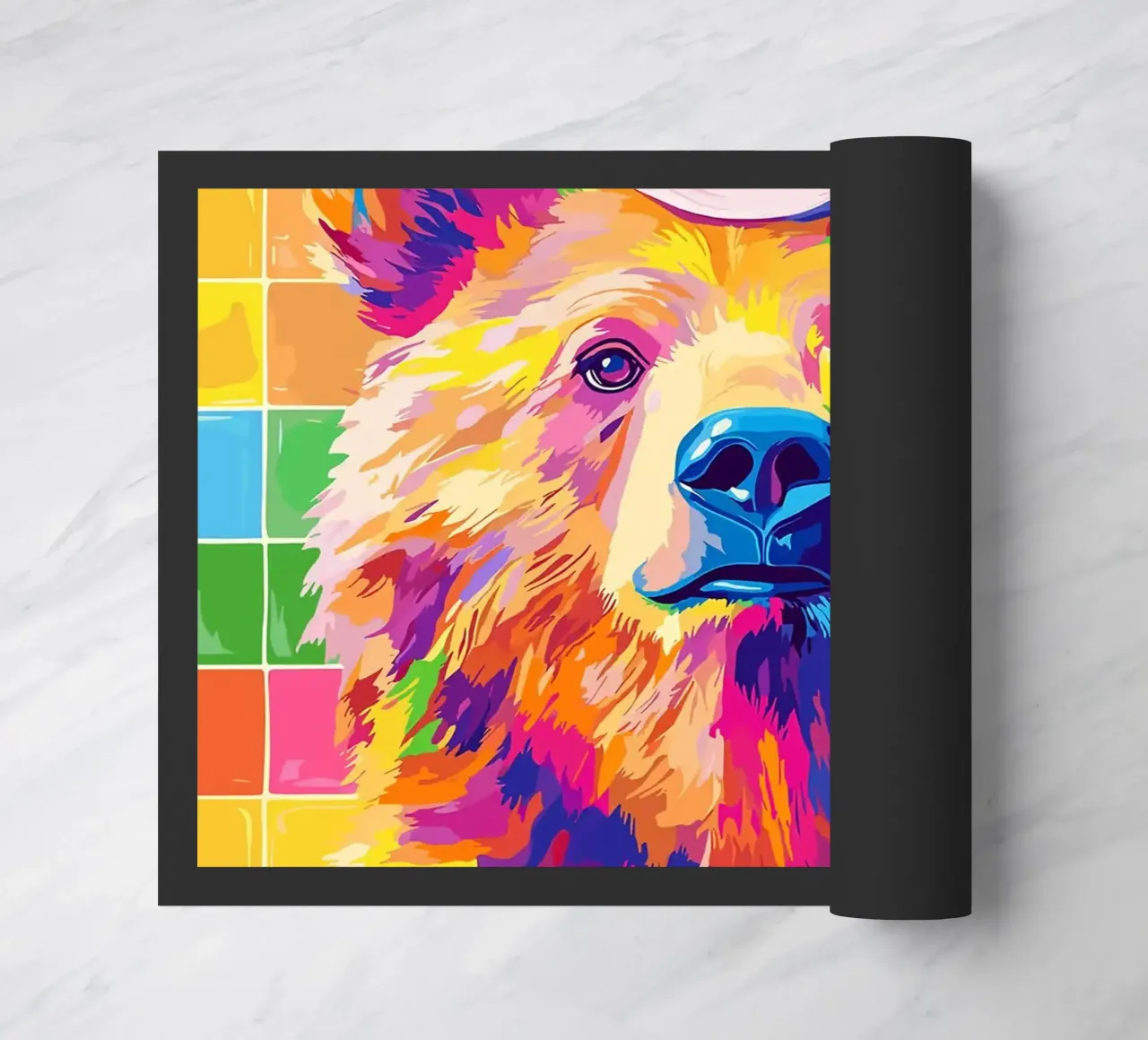 Orso colorato con rotolo di carta igienica zerbino da JoyWalkerShop