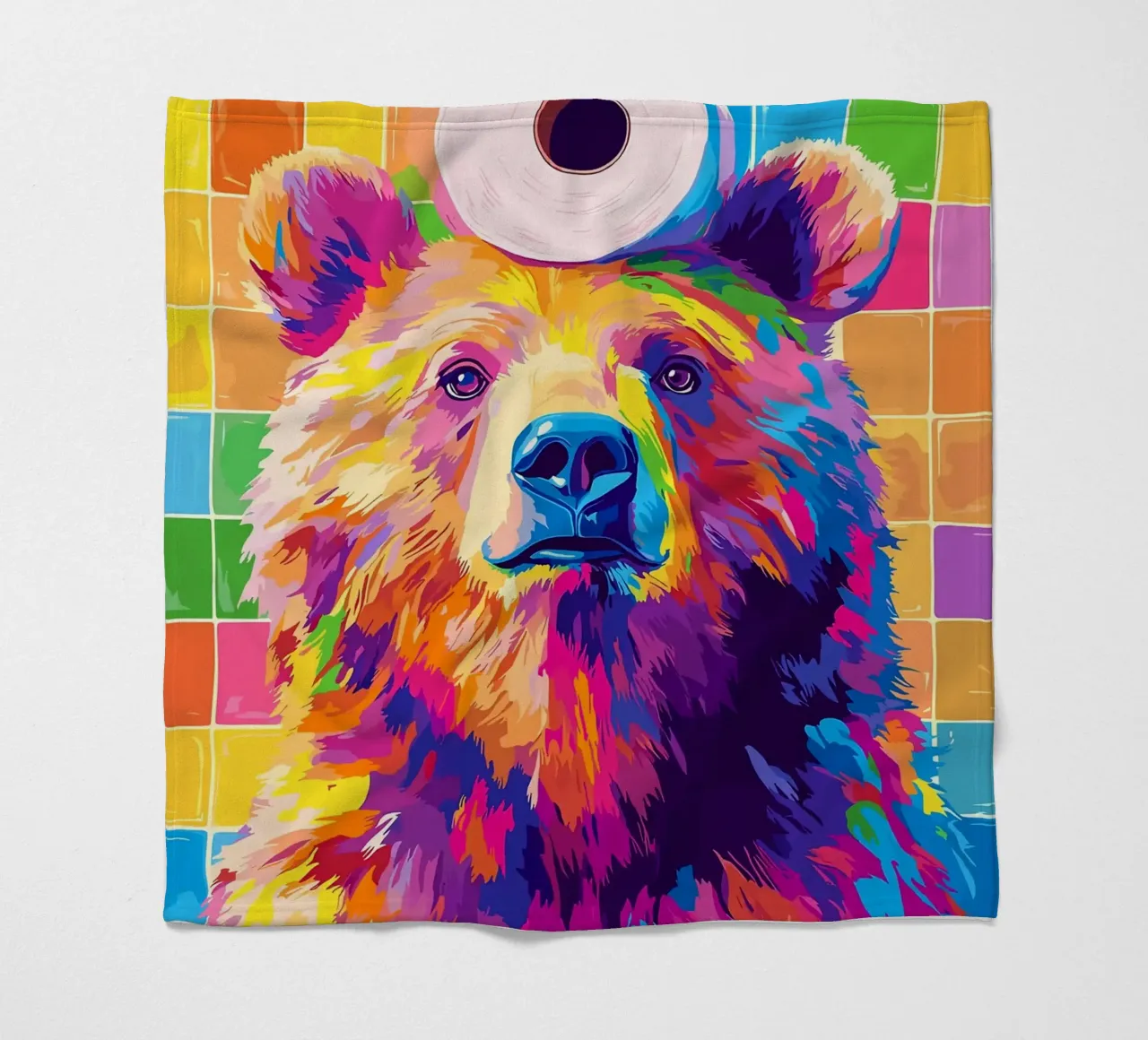 Orso colorato con rotolo di carta igienica coperta in pile da JoyWalkerShop
