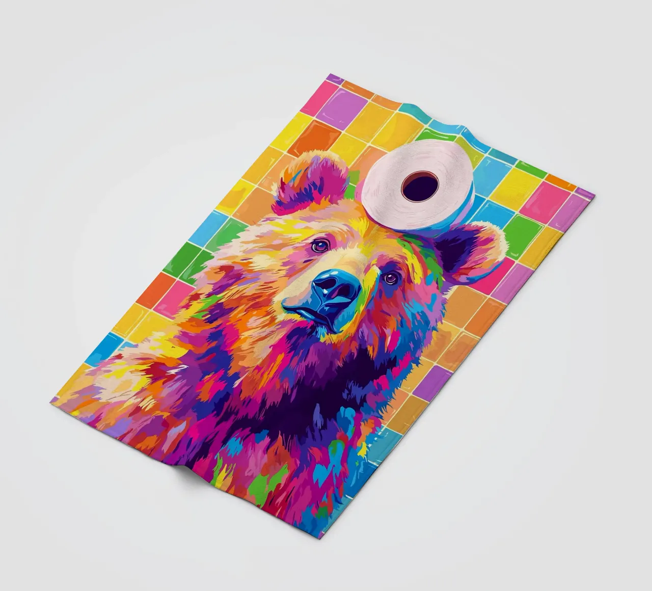 Orso colorato con rotolo di carta igienica coperta in pile da JoyWalkerShop