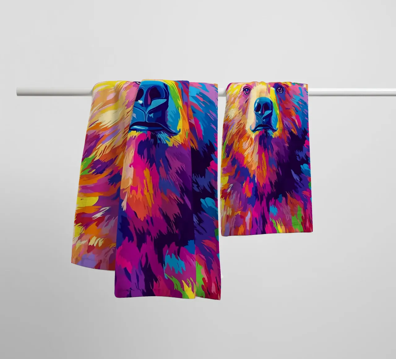 Orso colorato con rotolo di carta igienica asciugamano da bagno da JoyWalkerShop