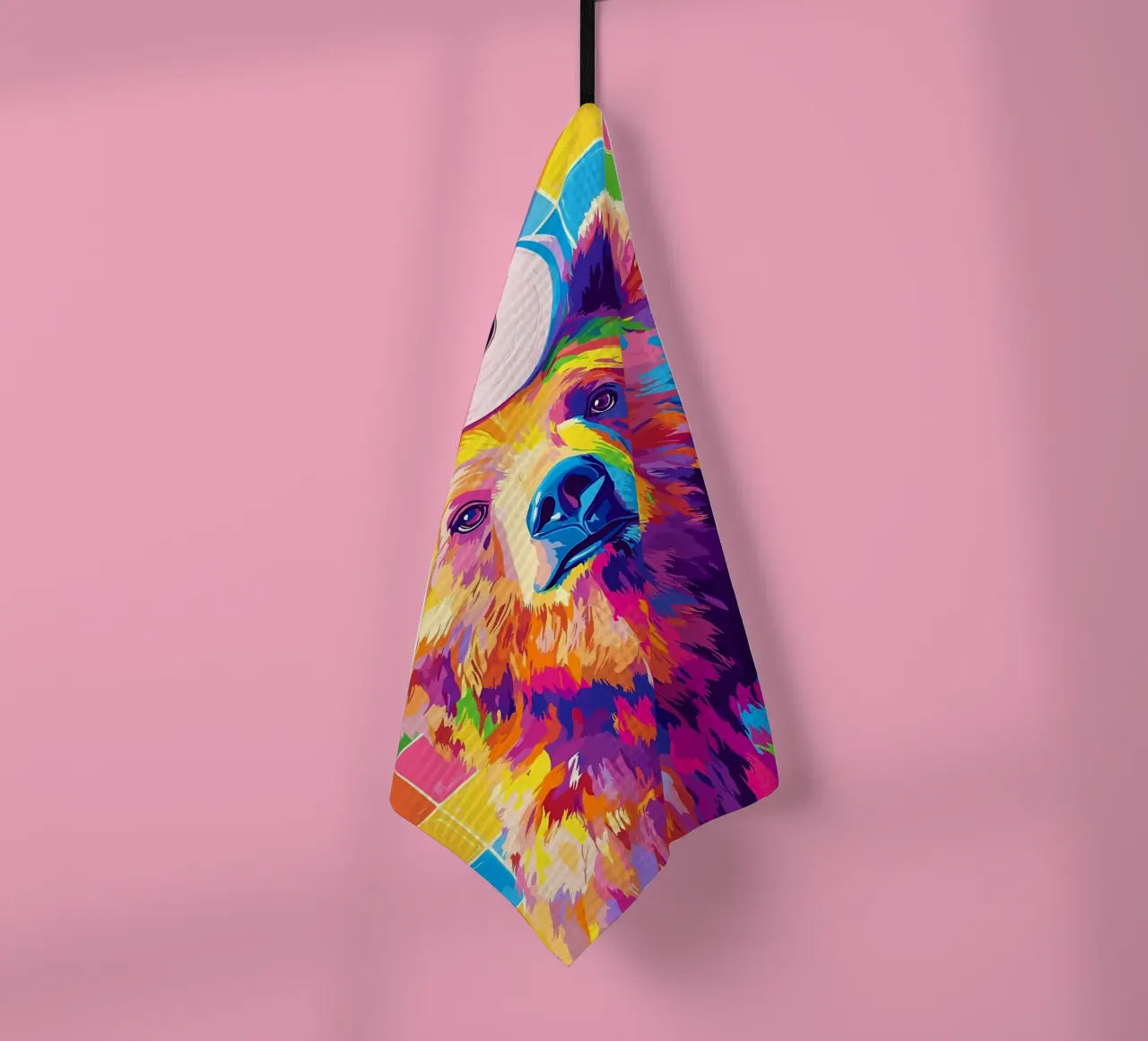 Orso colorato con rotolo di carta igienica canovaccio da cucina da JoyWalkerShop