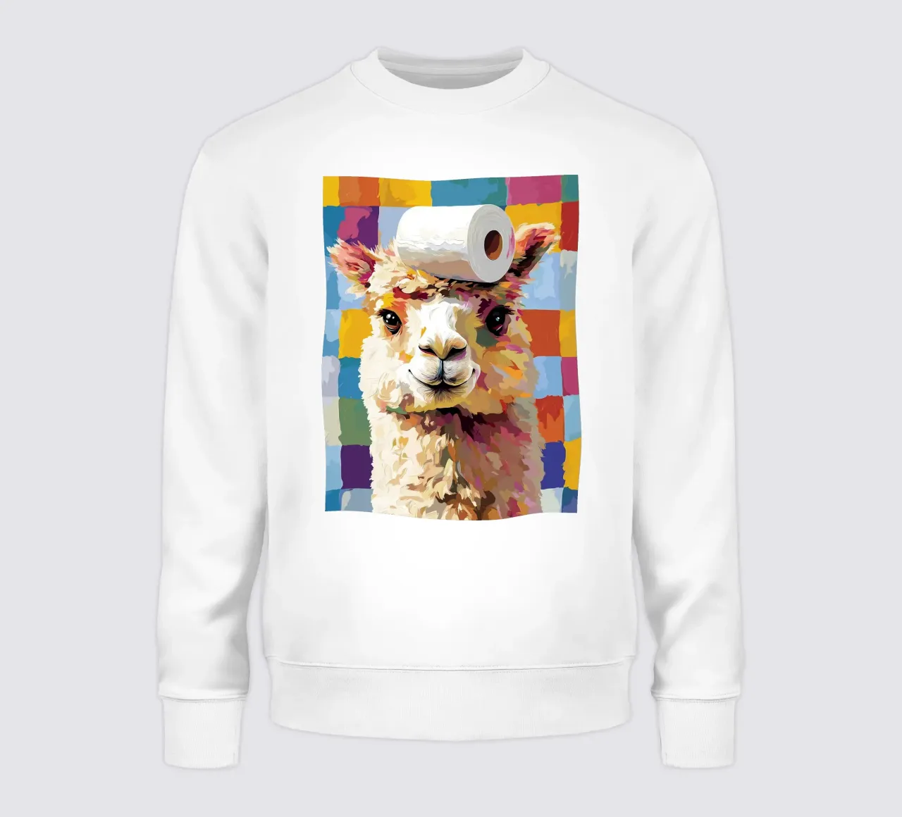 Lama met wc-hoed sweatshirt van JoyWalkerShop