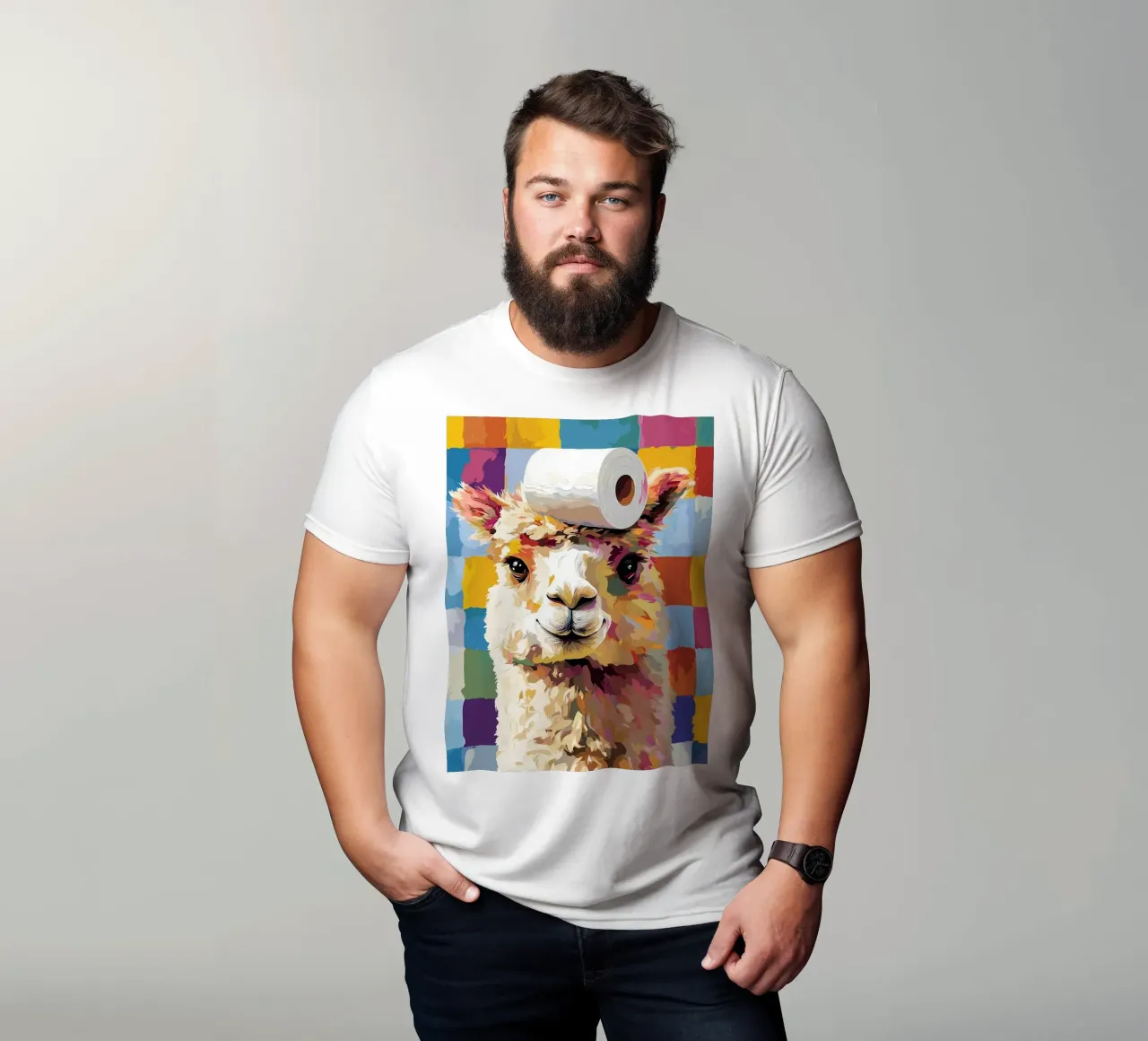 Lama con cappello di carta igienica t-shirt da JoyWalkerShop