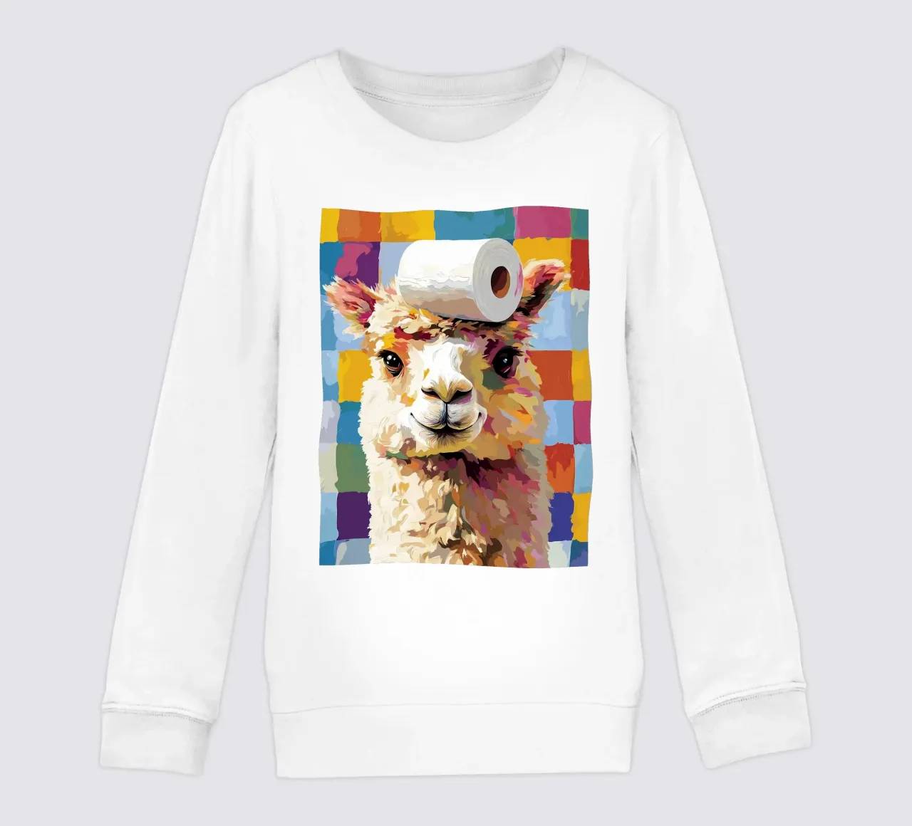 Lama con cappello di carta igienica felpa bambino da JoyWalkerShop