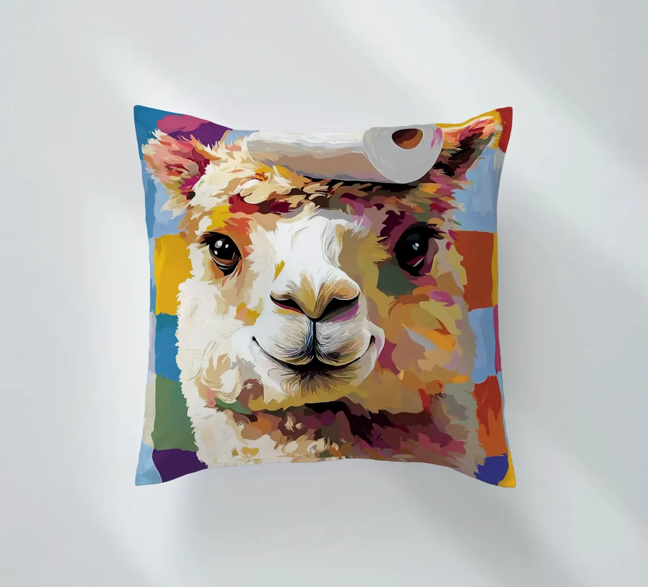 Lama con cappello di carta igienica cuscino da JoyWalkerShop