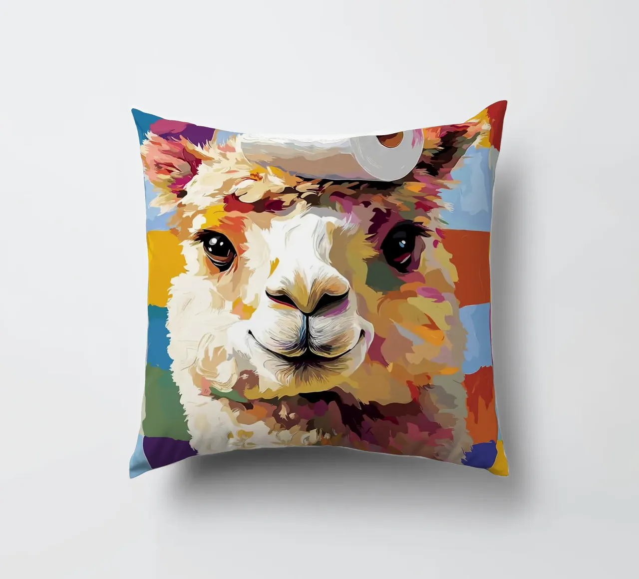 Lama con cappello di carta igienica cuscino da JoyWalkerShop