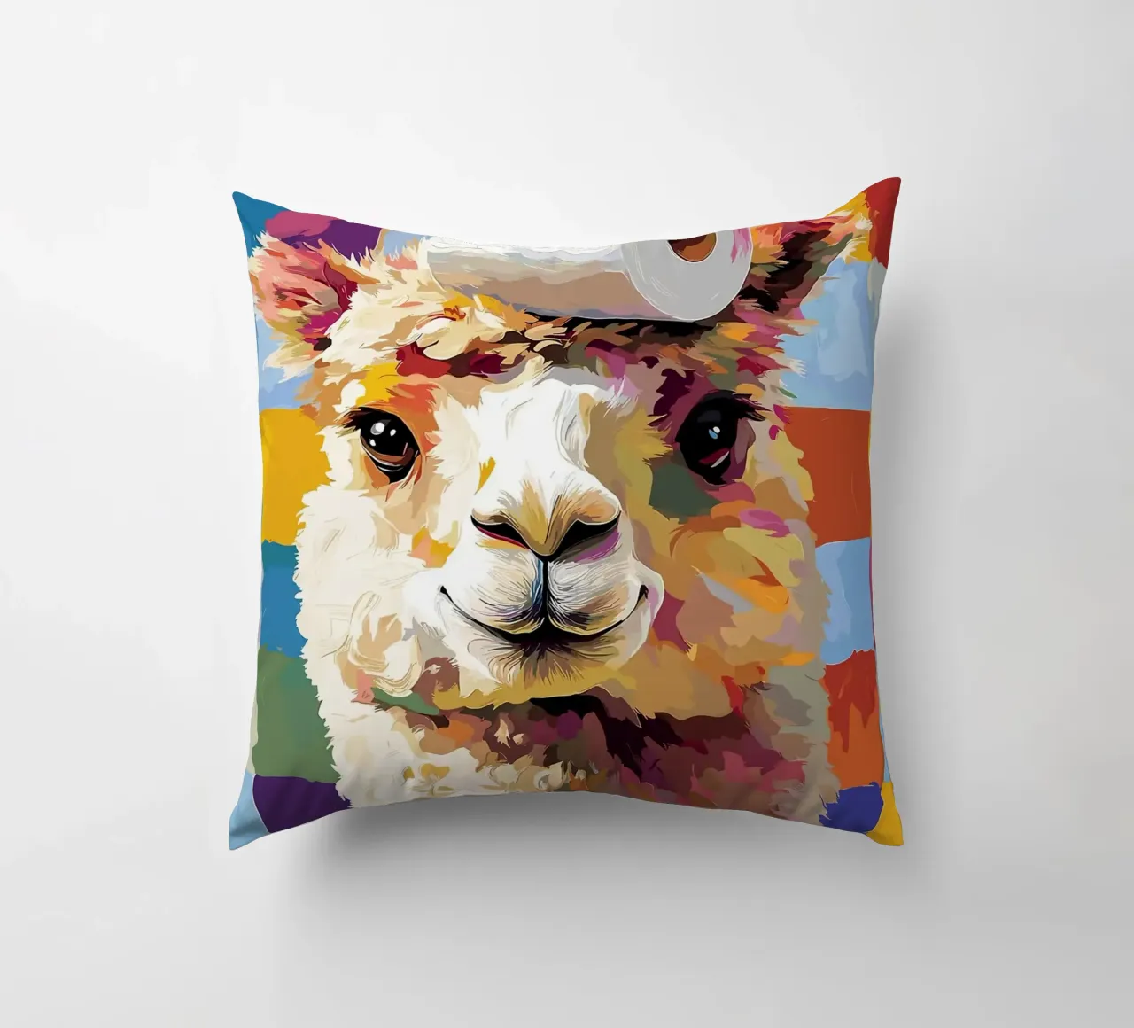 Lama con cappello di carta igienica cuscino da JoyWalkerShop