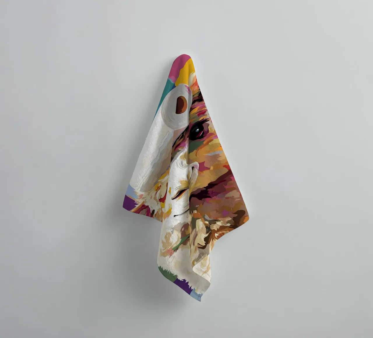 Lama met wc-hoed badhanddoek van JoyWalkerShop