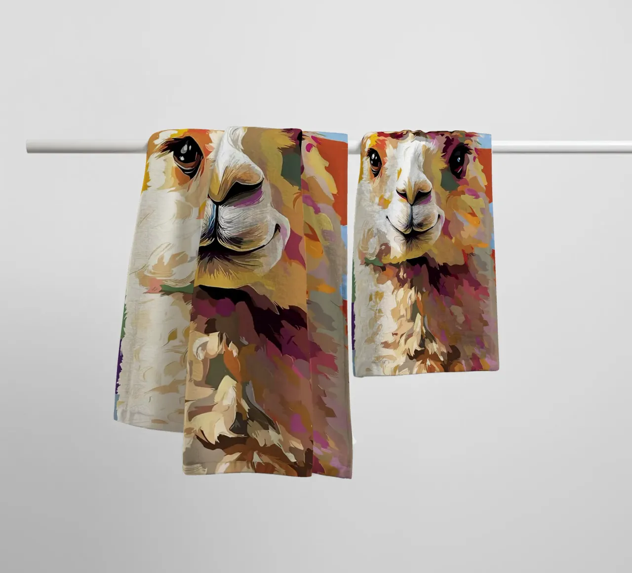 Lama met wc-hoed badhanddoek van JoyWalkerShop